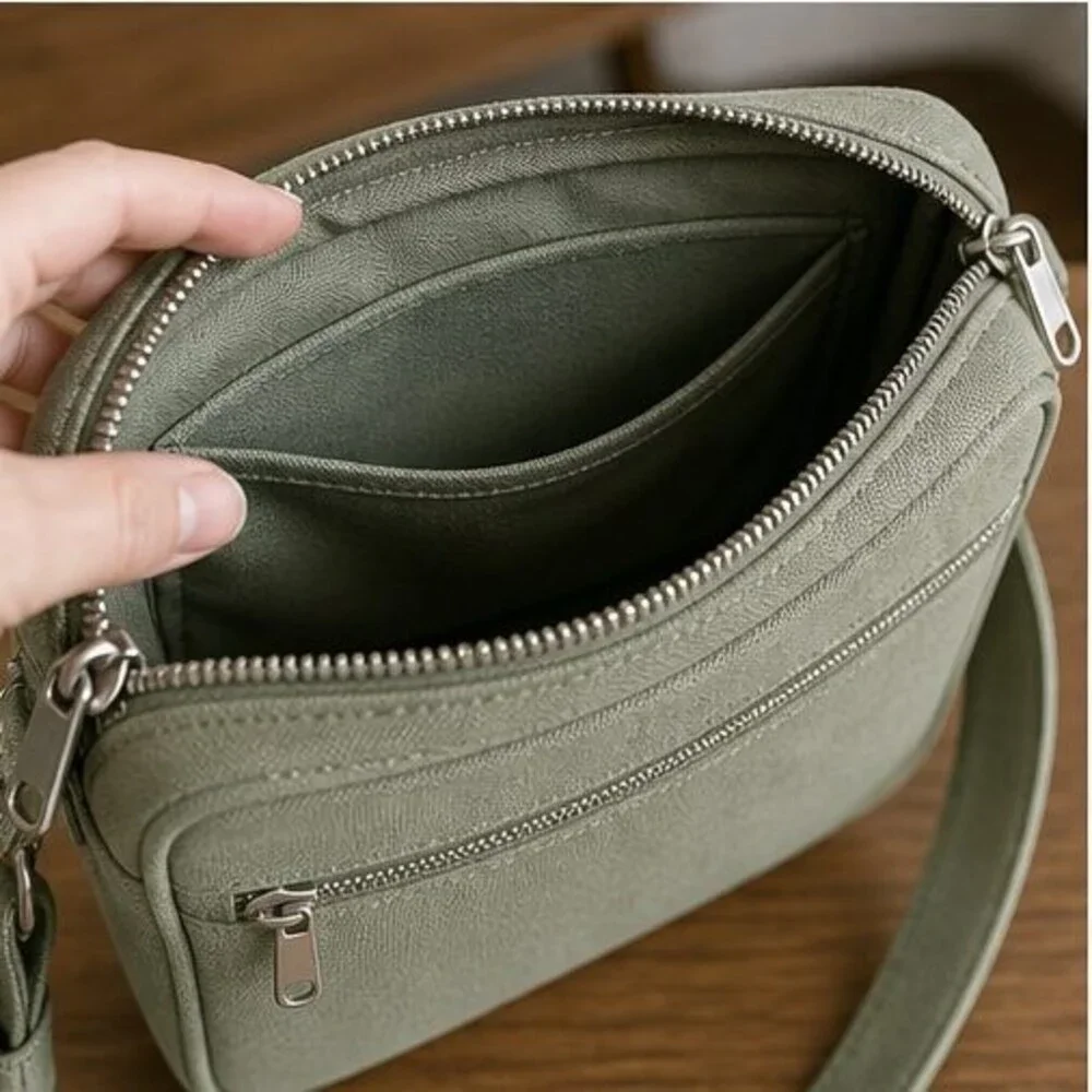 Sage Canvas Crossbody Bag